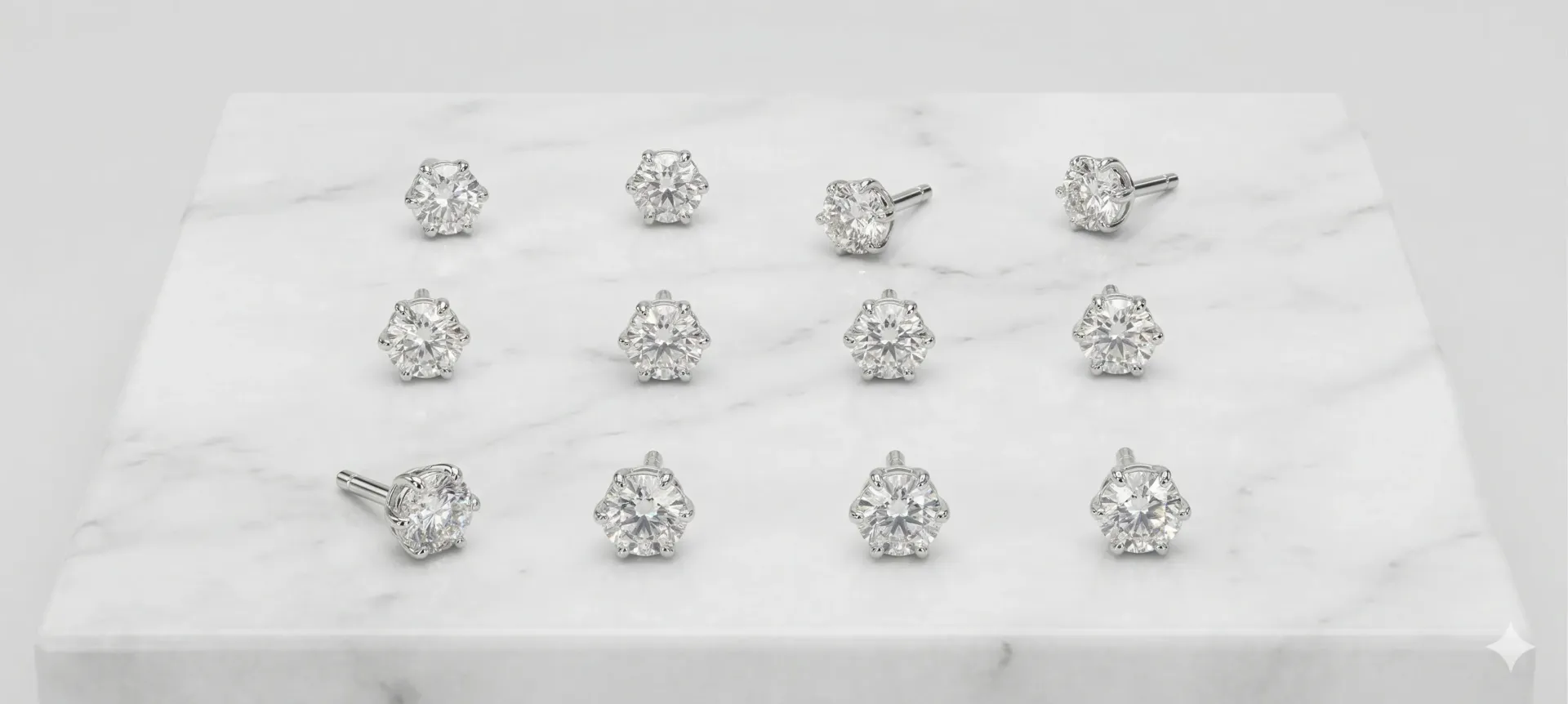 [PSS-EG-401] 925 Silver Flower Shape Stud Earrings with Brilliant Stone