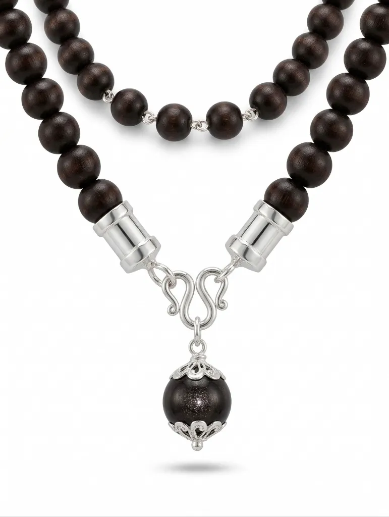 [KA-JPM-SL-6MM-813] Karungali Mala Silver (92.5) end cup (6mm)