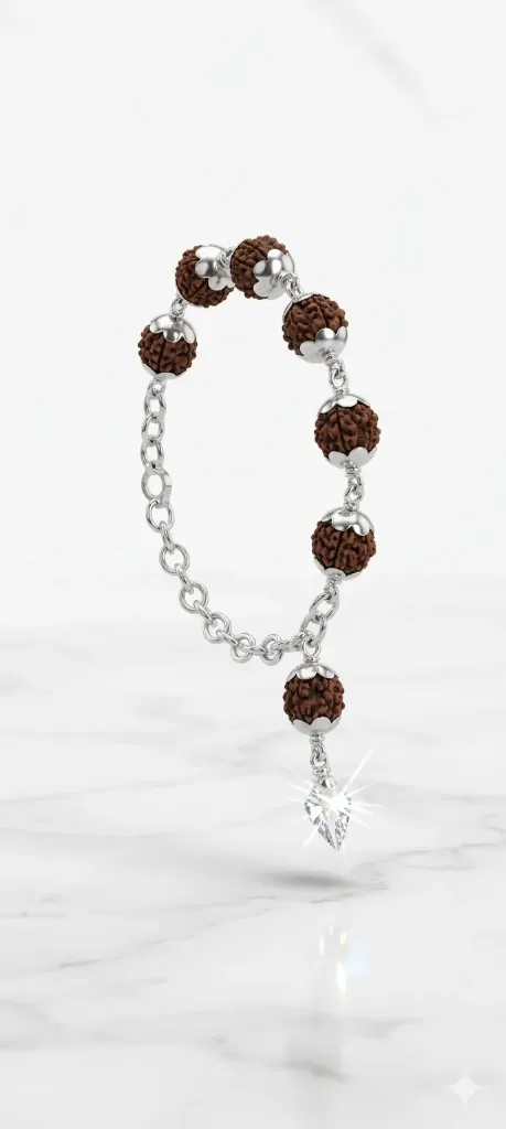 [BR-RU-1004] 92.5 Silver Rudraksha Healing Bracelet