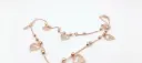 Rose Gold Heart Charm Anklet for Women – Elegant Beaded Chain with Crystal Heart Drops