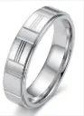 Men’s Silver Pattern Band Ring – Minimal Geometric Design Wedding Band