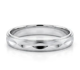 [PSS-R-1320] Sterling Silver Scalloped Etched Band