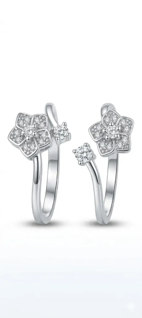 [PSS-MI-SL-1105] 925 Silver Minji Flower Ring