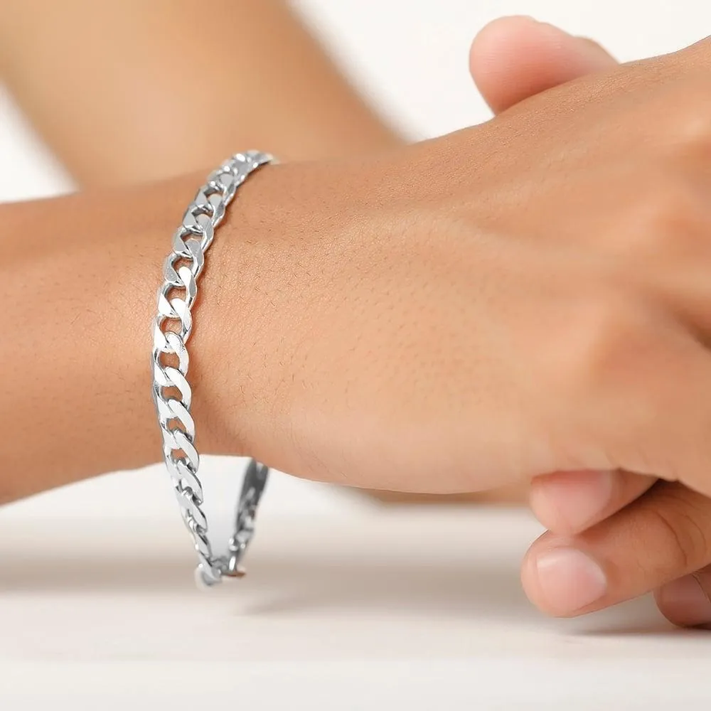 [PSS-BR-500] Classic Chunky Link 925 Silver Bracelet