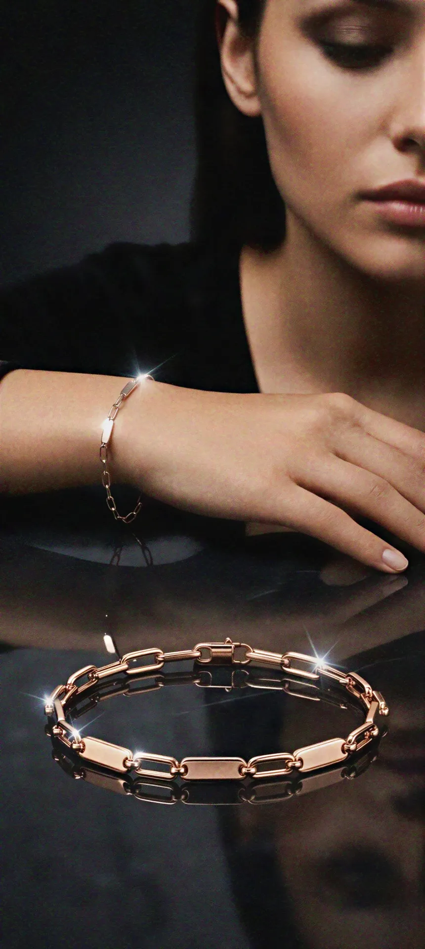 Elegant Rose Gold Link Chain Bracelet