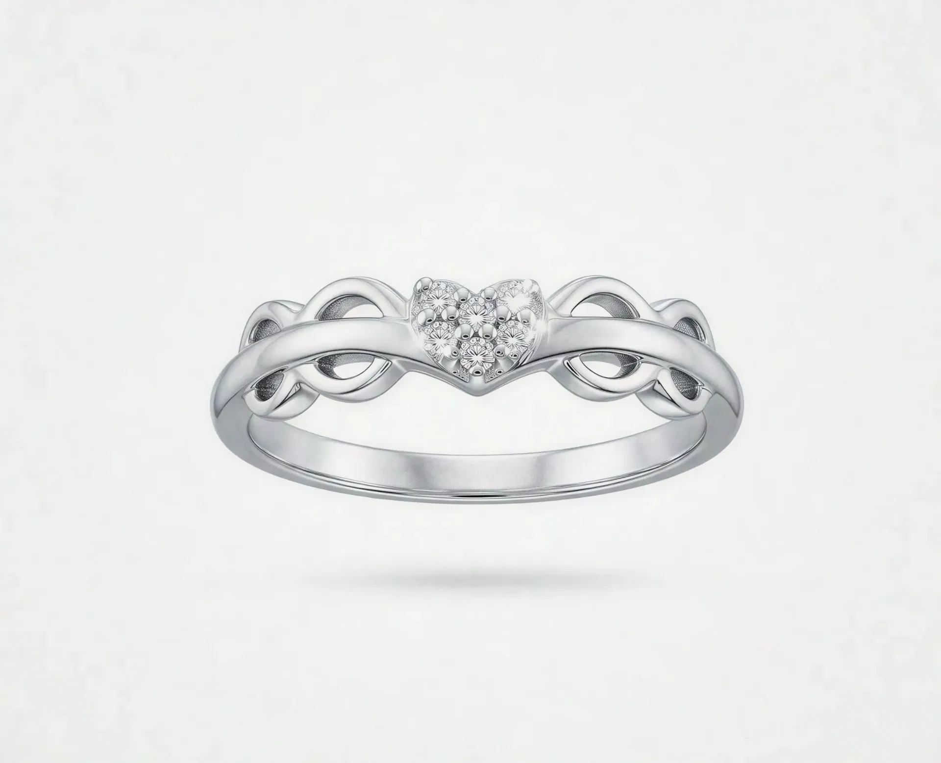 [PSS-R-1326] 925 Sterling Silver Infinity Heart Ring