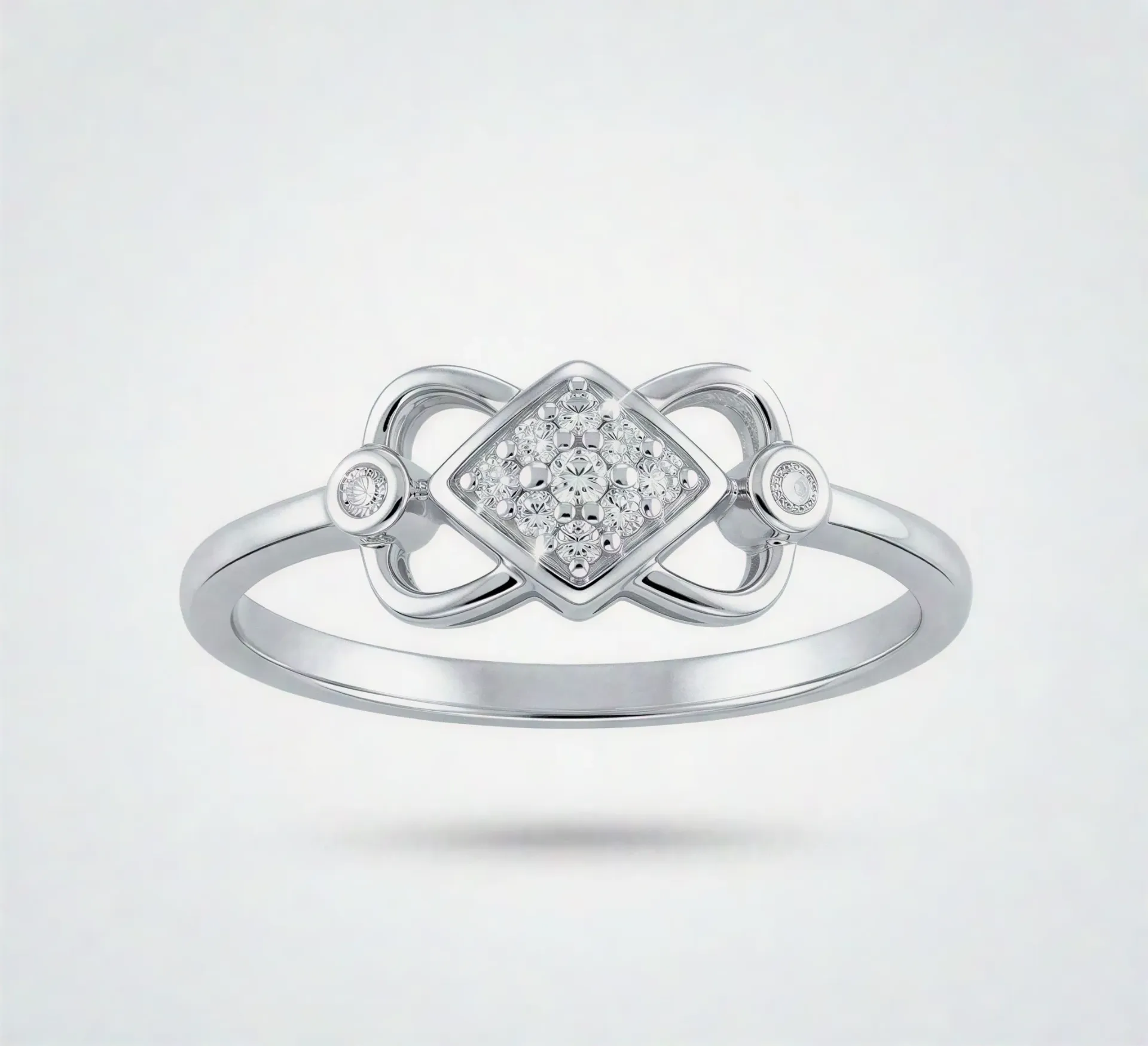[PSS-R-1330] Elegant 925 Sterling Silver Cluster Ring