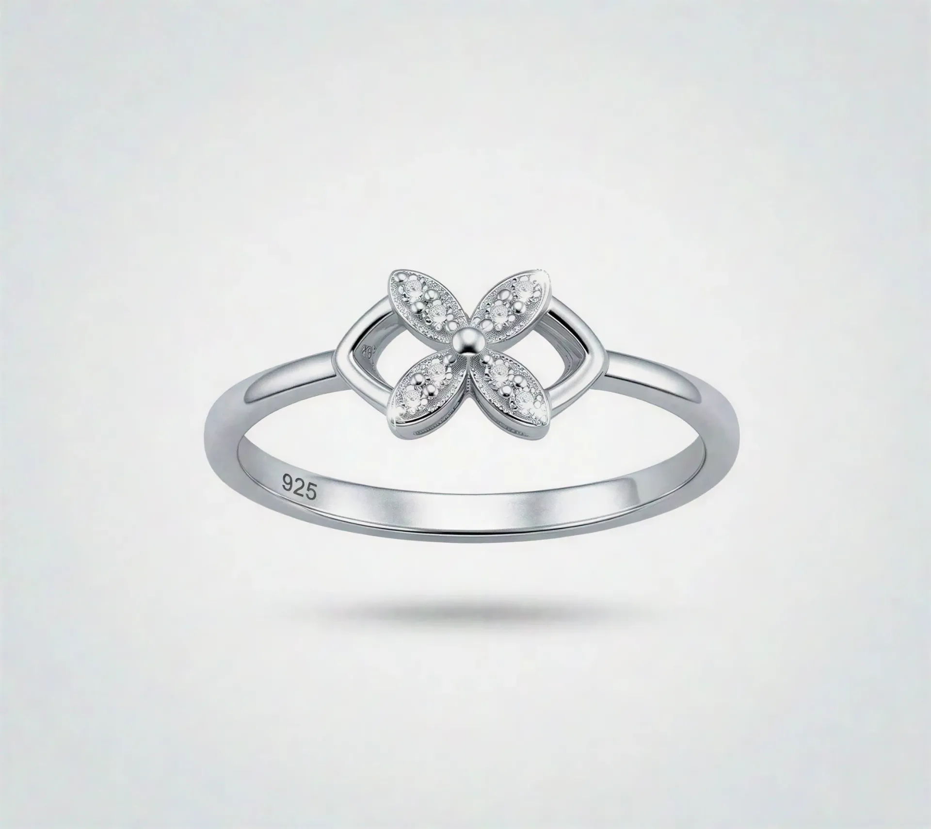[PSS-R-1337] 925 Sterling Silver Floral Petal Ring