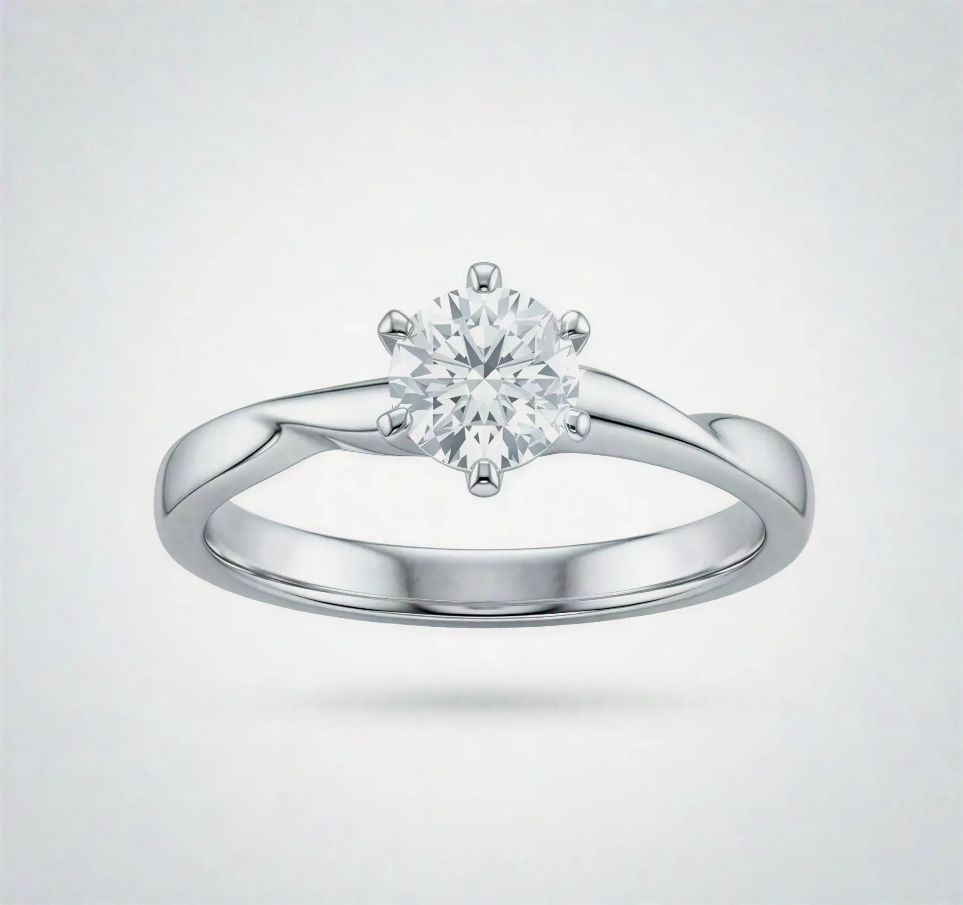 [PSS-R-1345] 925 Silver Round Solitaire Ring