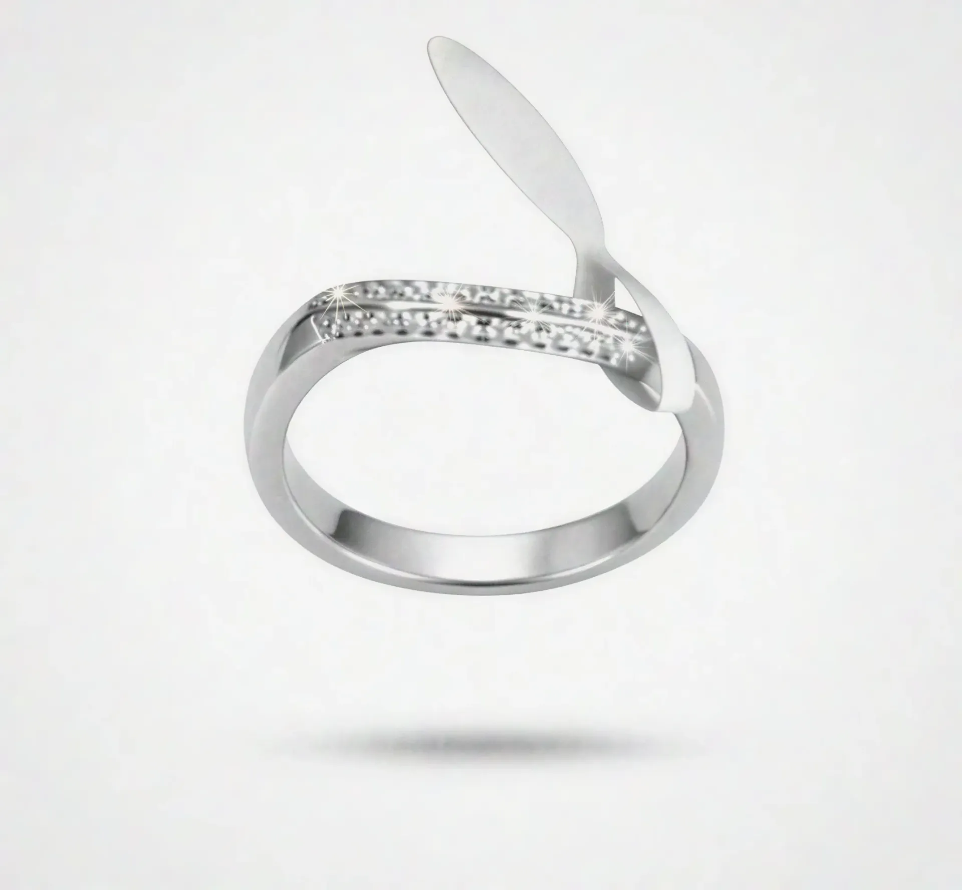 [PSS-R-1348] Modern Sculptural Leaf Bypass Ring