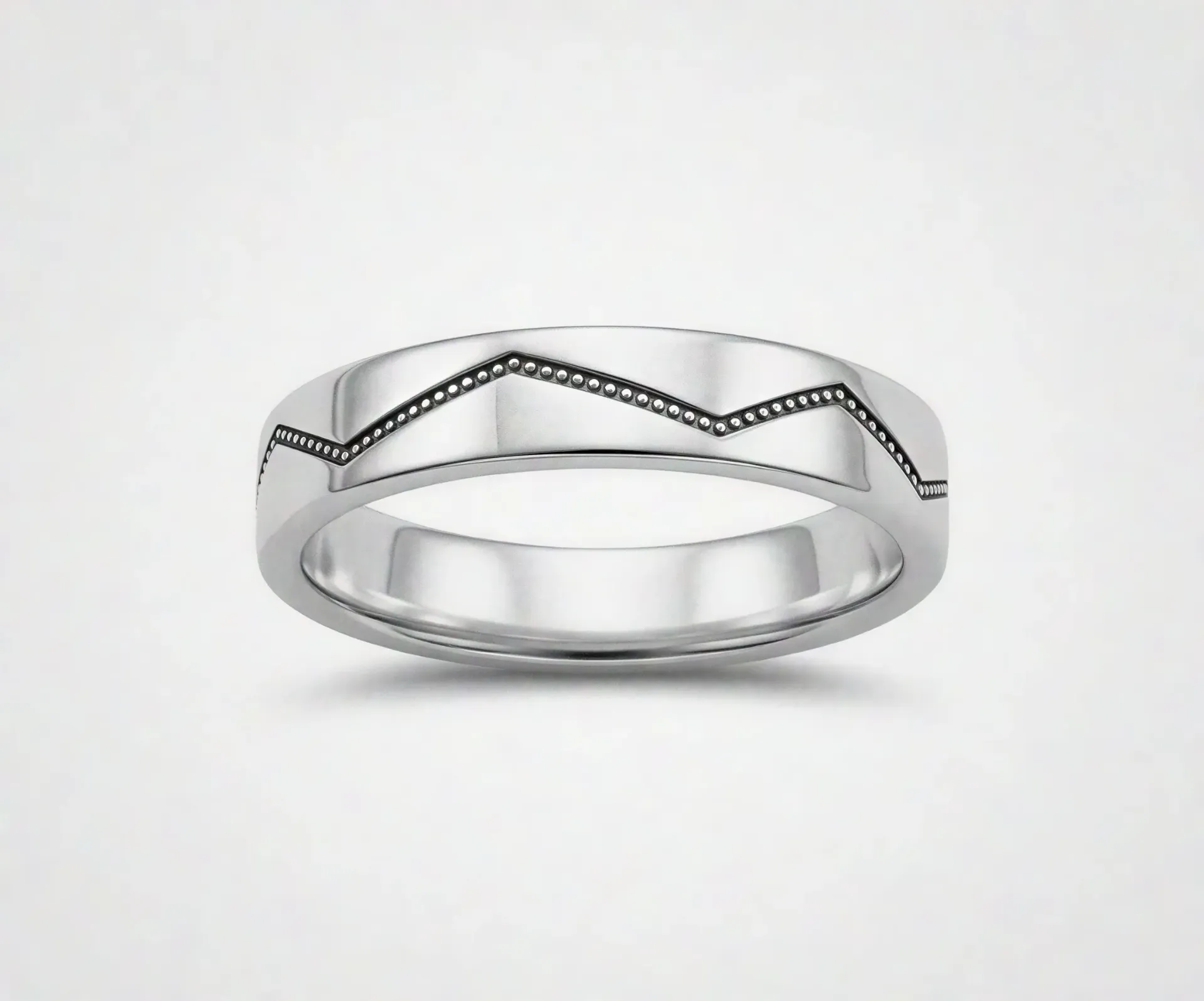 [PSS-R-1351] The Geometric Wave 925 Silver Band