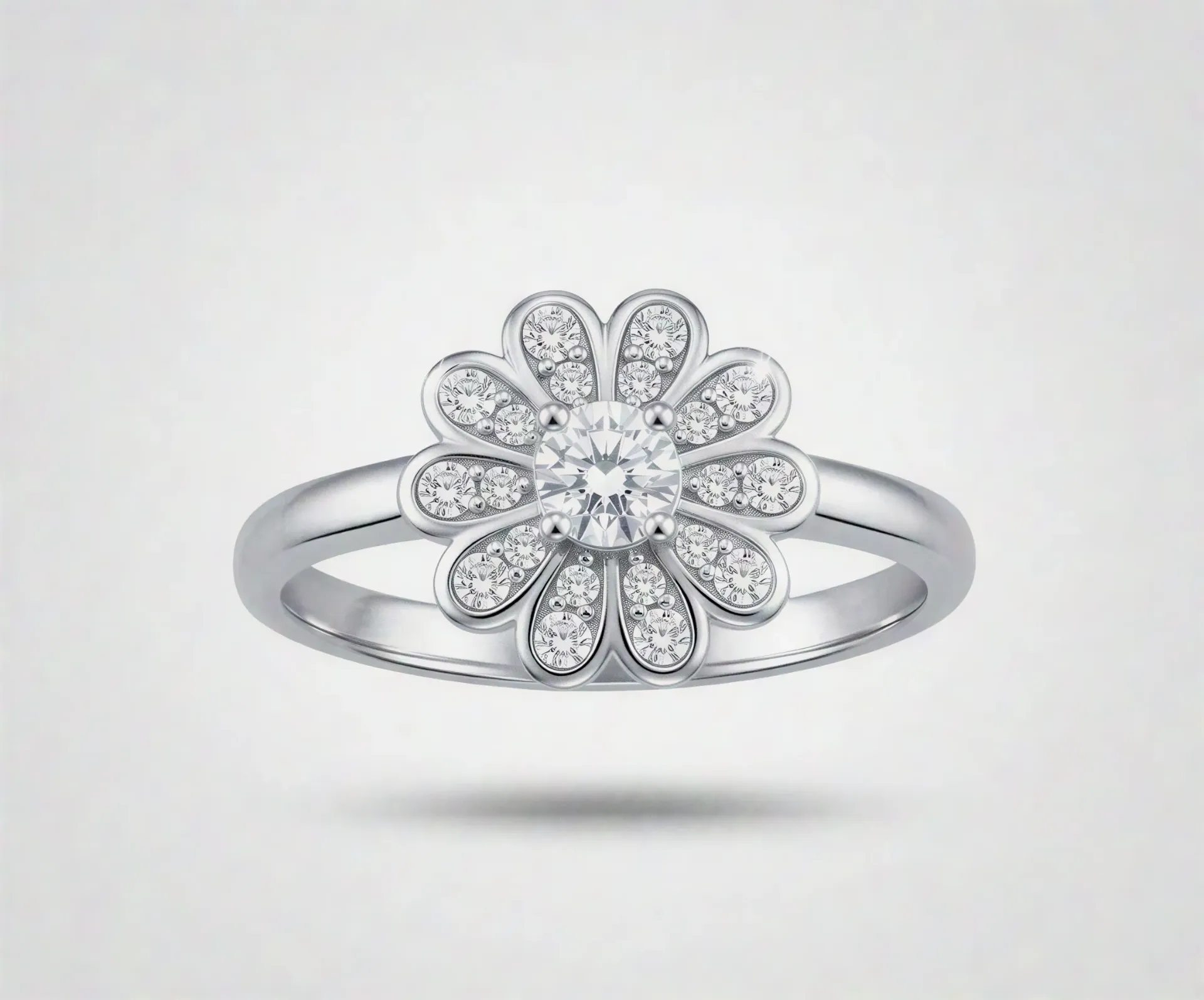 [PSS-R-1357] The Blooming Daisy 925 Silver Ring