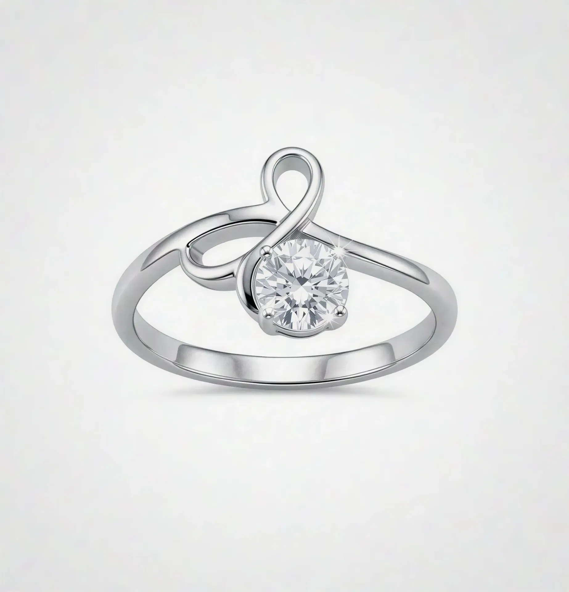 [PSS-R-1367] Graceful Infinity 925 Silver Solitaire Ring