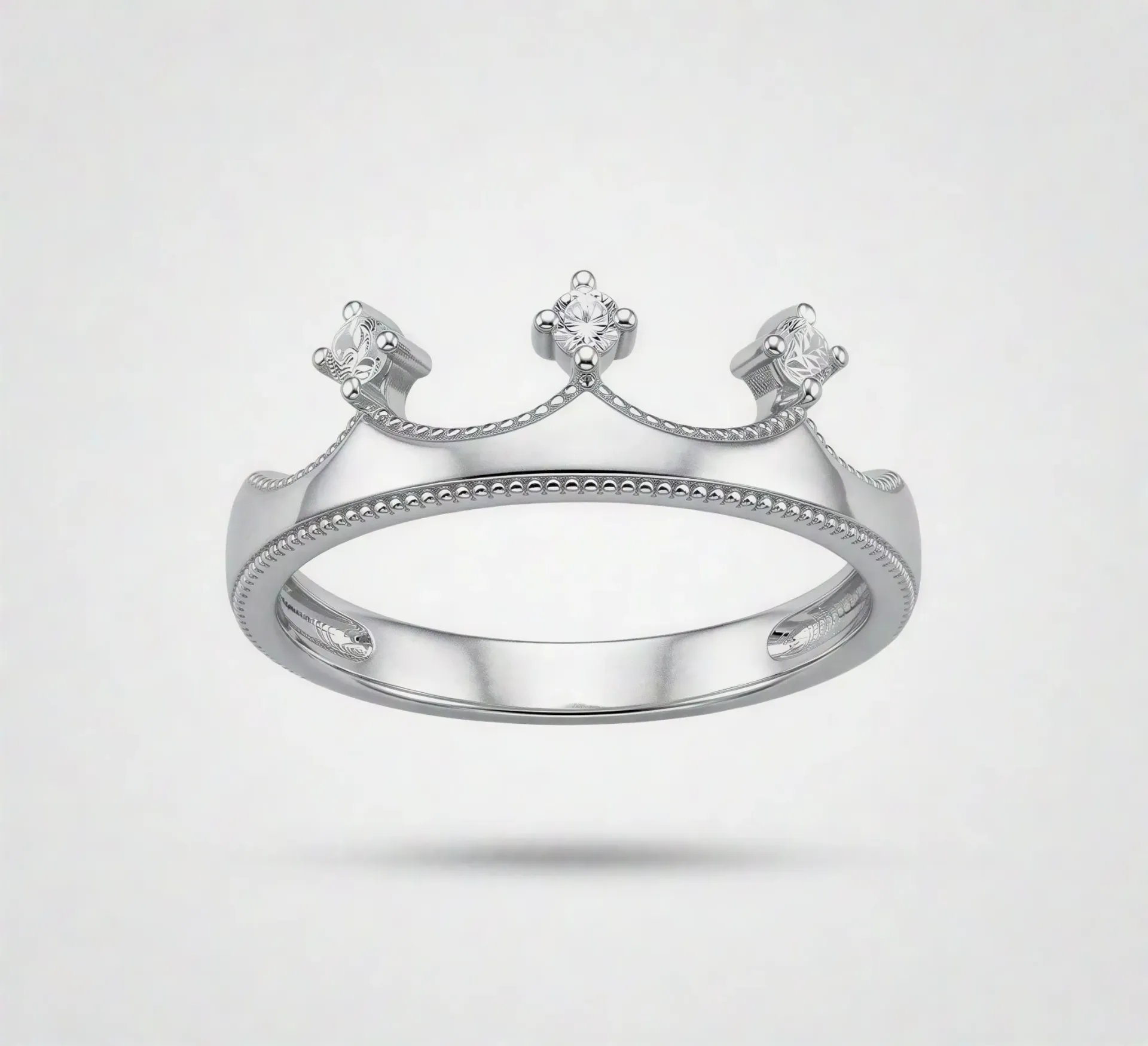 [PSS-R-1376] 925 Sterling Silver Crown Ring