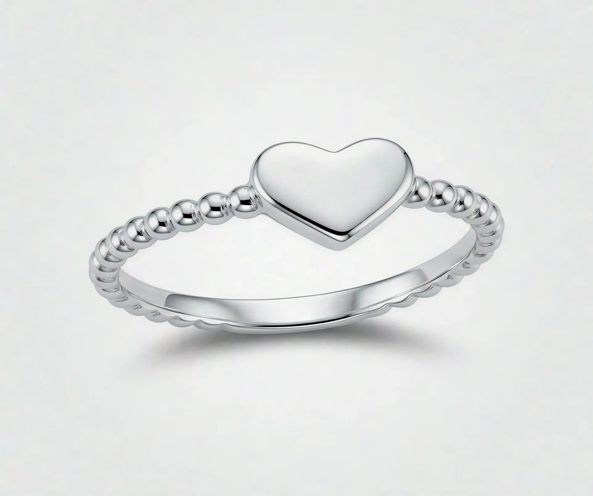 925 Silver Asymmetrical Pave Heart Ring – Modern Wishbone Love Band