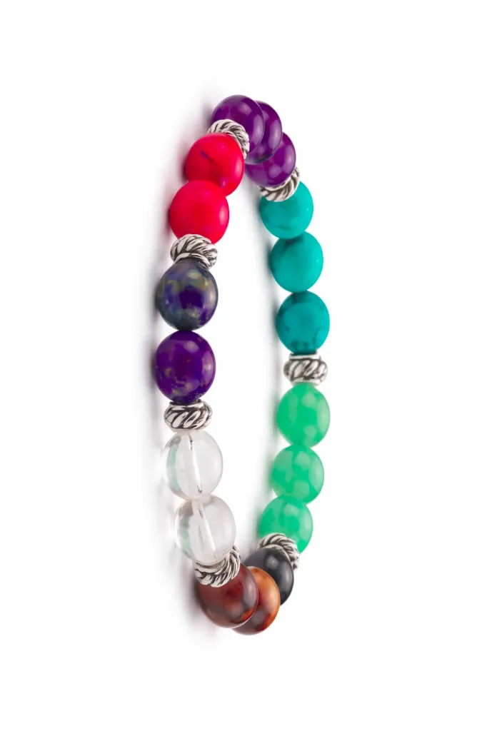 [BR-7CH-1007] 7 Chakra Energy Healing Bracelet – Natural Stone Beaded Bracelet