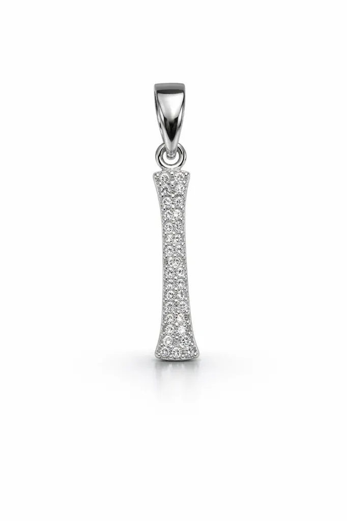 Sparkling Pavé Initial "I" Pendant