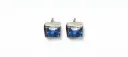 Blue Topaz Emerald-Cut Stud Earrings – Minimalist Rectangular Gemstone Studs in Silver