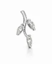 Delicate Leaf Branch Stud Earrings – Marquise Crystal Climber Earrings in 925 Silver