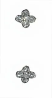 Floral Diamond Cluster Stud Earrings in 925 Sterling Silver