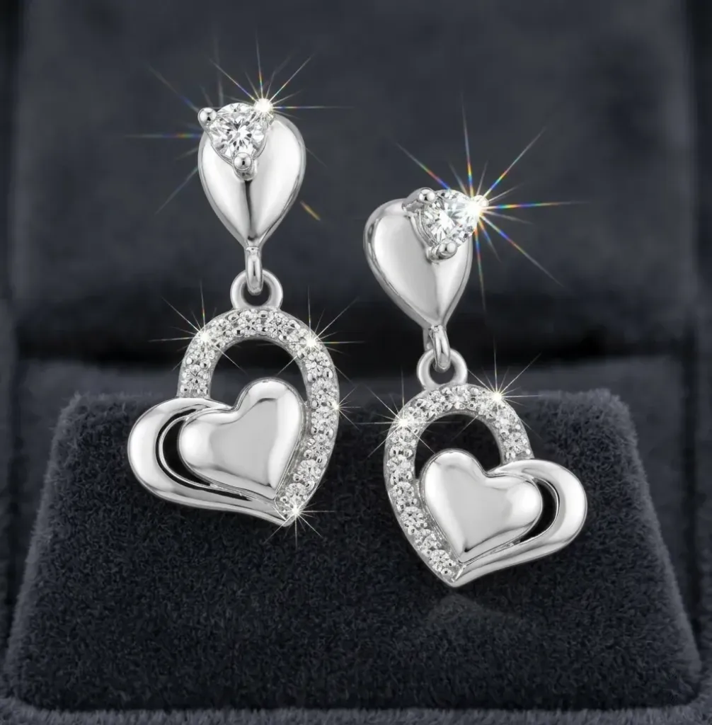 [PSS-EG-400] Silver Charming Heart Drop for Women & Teens