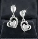 Silver Charming Heart Drop for Women & Teens