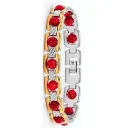 Two-Tone Link Bracelet with Authentic Rudraksha Beads