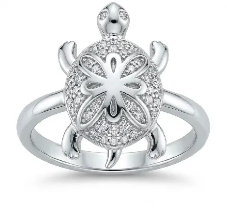 Silver Tortoise Ring Model 2