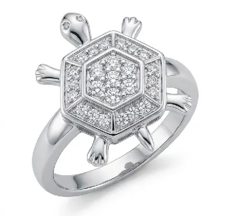 Silver Tortoise Ring Model 3
