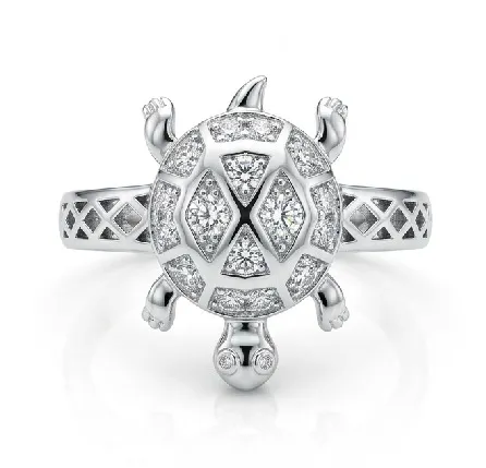 Silver Tortoise Ring Model 5
