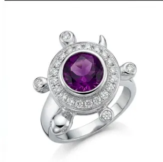 [PSS-R-1305] Elegant Purple Stone Ring in 92.5 Sterling Silver – Premium Designer Silver Ring